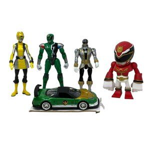 POWER RANGERS Lot Figures Yellow Green Silver Red MegaForce 2002 Honda